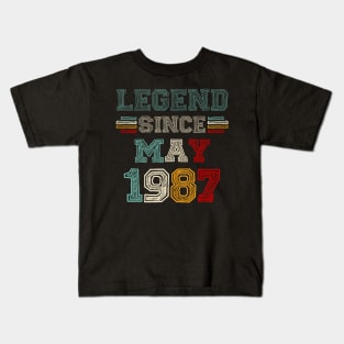 36 Years Old Legend Since May 1987 36th Birthday Kids T-Shirt